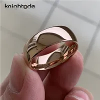 Classic Rose Gold Tungsten Wedding Ring For Women Men Carbide Engagement Band Dome Polished Finish 8mm 6mm 220216