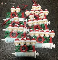 DHL 2021 Décoration de Noël Ornements de quarantaine Famille de 1-9 Têtes de bricolage Accessoires Pendentif Arbre avec corde Tiktok BM31