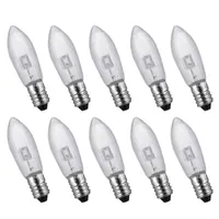 Cordas 10 PC / Pacote E10 LED Bulbos de Substituição Top Vela para Luz de Fadas de Xmas Lâmpada 10V-55V AC Quente Branco Decorações de Natal Atacado