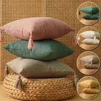 Coussin / oreiller décoratif 45 cm de coton coton coussin de coussin de coussin de coussin carré couleur solide casque simple case canapé décoratif