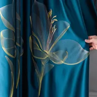 Zasłony zasłony 3d haftowane zasłony zaciemnione do salonu Nowoczesne floral okno zabiegi sypialnia zielone żaluzje tiul
