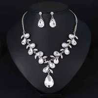 New Jewelry Wedding Set per Abiti da donna Abiti Abiti datazione Accessori per la collana di cristallo di vetro orecchini