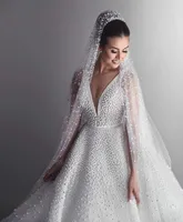 Bridal Veils 2021 1 Tier 3m met kam Cathedral Royal Pearl Wedding Veil Ivory Veu de Noi Ee705
