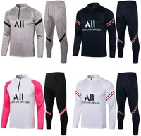 Ny 2021 2022 Män Vuxen Kit Långärmade Soccer Jacket Uniforms Tracksuits Tröjor Jerseys 21 22 PSGS Train Football Coat Training Shirt Passa Kit