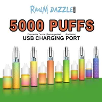 オリジナルのRandm Dazzle 5000 PUFFS使い捨てポッドデバイスキット電子タバコ充電式バッテリープレフィルド10MLカートリッジヴェペン本物のVS FileX Max