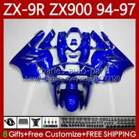 Bodywork Kit für Kawasaki Ninja ZX-9R ZX900 ZX 9R 9 R 900 CC 1994-1997 Bodys 100No.15 ZX9 R 900cc ZX-900 ZX9R 94 95 96 97 ZX900C 1994 1995 1996 1997 OEM Fairing glänzend Blau