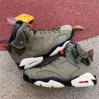 2021 Release Authentic Travis Scott 6 Cactus Jack Medium Olivy Shoes 6S Glow In The Dark Army Green Suede Suede 3m Mens Donne Outdoor Zapatos Hachishoes