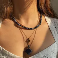 Peri'sbox Natural Crystal Dute-L 향수 병 목걸이 여성을위한 Lapis Lazuli 에너지 Bohemia Vintage Jewelry 2021 Pendant233N
