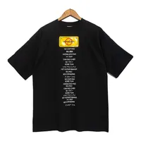 Tシャツアパレル男性女性ファッションブラックレタープリントTシャツの特大トップス半袖ティー2色