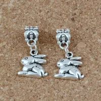100 teile / los Alte Silberlegierung Schöne Kaninchen-Anhänger Anhänger für Schmuckherstellung Armband Halskette Erkenntnisse 13x26mm