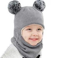 Gorras sombreros 2 -7 años niño bebé niño niña con capucha bufanda sombrero invierno cálido tejido tapa tapa oreja