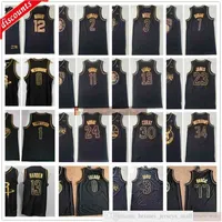 Barato Negro Golden Basketball Jerseys 23 Michael Giannis 34 Antetokounmpo Kevin 7 Durant Stephen 30 Curry Dwyane 3 Wade Irving George