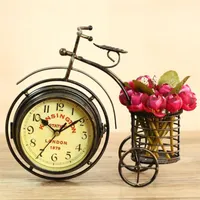 Стол столовые часы Ретро немой часы трех колесных велосипедов кованые творческие украшения ремесло дома гостиная украшения