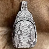 Waist Bags Exotic Genuine Snakeskin Men&#039;s Small Chest Bag Authentic Real Python Leather Male Messenger Man Cross Shoulder