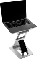 Torre do laptop II do laptop II com suporte integrado do smartphone, portátil portátil e suporte do telefone, suporte do portátil dobrável, suporte ergonômico