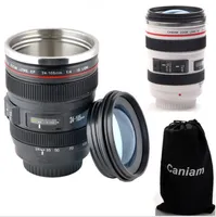 Kamera Lens Fincan 400 ML Yaratıcı Taşınabilir Kahve Kupa Drinkware Paslanmaz Çelik Seyahat Vakum Şişesi Süt Kupası Yapıt Su Isıtıcısı
