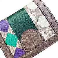 Ophidia Wallet Vintage Women Wallets Standard Cover With Green Red Stripe Inner Zipper Pocket Credit Card Holder Purses