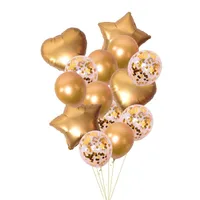 Feest decoratie hartvormige sterren aluminium folie latex ballonnen licht roze bruiloft confetti verjaardag boerderij