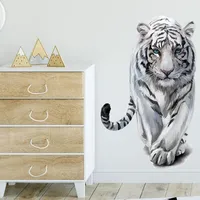 Wall Stickers Creative 3D Tiger Sticker For Kids Room Home Decoration Bedroom PVC Animal Decor Mural Art Decals 30x60cm