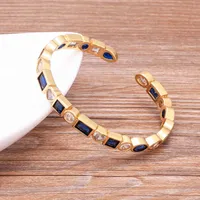 New Fashion Women Adjustable Bracelets Copper Zircon Charm Gold Plated Bangles Friendship Tend Party Wedding Jewelry Femme Gift