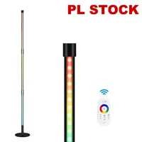 20W RGB Color Changing Standing Corner Lamp, Novelty Lighting Dimmable LED Smart Floor Lamp for Living Room Bedroom with Remote Controller, 56&quot; Aluminium Alloy (Black)