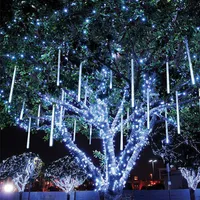 Strings Waterproof LED Meteor Shower Garland Holiday Strip Light Outdoor Fairy Lights for Garden Street Dekoracja Bożego Narodzenia