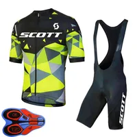 Mens Cycling Jersey set Summer SCOTT Team short sleeve Bike shirts bib Shorts suits Quick Dry Breathable Bicycle Uniform Racing Clothing Size XXS-6XL S041412