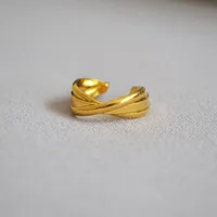 Cluster Rings Brass Gold-plated Three-ring Cross Winding Simple Cold Wind All-match Temperament Open Ring Eat
