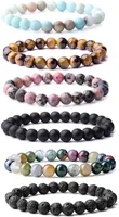8MM Women Men Designer Strand Bracelets Luxury Natural Stone Healing Crystal Stretch Beaded Bracelet Precious Gemstone Round Br