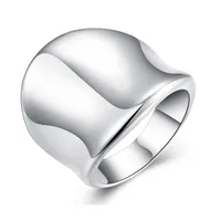 2020 Nuovo arrivo 100% 925 thumb sterling thumb lucido anelli per le donne grande anello di dito largo viso per gioielli unisex mamma uomo migliore regalo 1591 V2