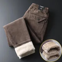 Męskie spodnie Sztruks Mężczyźni Odzież Plus Velvet Grube Casual Proste Spodnie Streetwear Jesień Zima Pantalon Cargo Calça Masculina