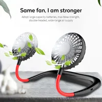 Mini USB Portable Fan Hand-Free Neck Rechargable Battery Małe Sport Fana 2000MA Desk Hand Air Conditioner Cooler