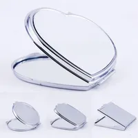 Espejos de maquillaje de bricolaje sublimación de doble cara lámina de aluminio en blanco chic