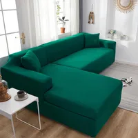 Cubiertas de silla Turquoise Color sólido L Protección de forma Caise Longue Elástico esquina de la esquina del sofá seccional para sala de estar 2 3 4 Lugar