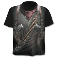メンズTシャツ2021 CloudStyle One Design Tシャツ3D Gun Warrior Tシャツプリントナイフ原宿トップスティーショートスリーブフィットネスTシャツ