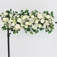 Dekoratif Çiçekler 100 cm DIY Düğün Parti Çiçek Duvar Düzenleme Malzemeleri Ipek Peonies Gül Kurşun Yapay Sıra Dekor Demir Kemer Zemin