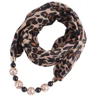 Mujeres simple leopardo impresión colgante collar bufanda gasa algodón bufandas múltiples estilo decorativo foulder femme cabeza bufandas hijab
