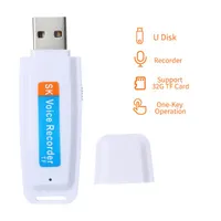 Digital Voice Recorder Mini Portable USB Rechargeable U-Disk One-Button Recording Storage Support 1-32G TF Card