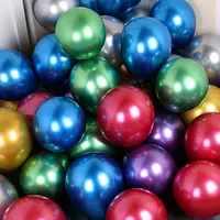 Stilvolle 50 teile / sack Multi-Size Dekoration Glänzende Metall Perle Latex Ballon Dicke Chrome Metall Aufblasbare Ballon Hochzeit Geburtstagsfeier