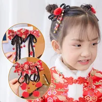 Accessoires pour cheveux Chinois Style Filles Clips Traditionnel Princesse Tassels Flower Coupes à cheveux Enfants Barrettes Enfants