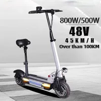 48V 800W / 500W Electric Scooter över än 100km elektrisk skateboard 10Inch Foldbar Vuxen E Scooter med SEAT Scooter Electrico