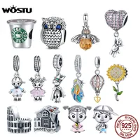 Wostu cuelga encanto ajuste original bricolaje pulsera colgante 100% 925 Sterling Silver Boys Girls Beads para las mujeres Regalo de joyería de moda