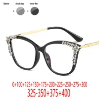 Gafas de sol Rhinestone Cat Progressive Multifocal Transición Pochromic Reading Glasses Puntos para lector cerca de la vista FML FML