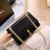 Luxury Designer Brand Fashion Shoulder Bags Handbags Women chain letter mobile phone bag wallet purse classic cross body Metallic totes lady tassel