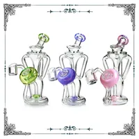 DAB RIG Glass Bongs 6.5 cal Mini Recycler Water Pipe Hookh Heady Dymanie Pipes Unqiue Bong