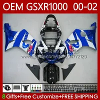 OEM Bodywork For SUZUKI K2 GSX R1000 GSXR 1000 CC 2001 2002 2002 Body 62No.90 GSXR1000 GSX-R1000 01-02 1000CC GSXR-1000 00 01 02 Injection mold Fairing kit Stock blue
