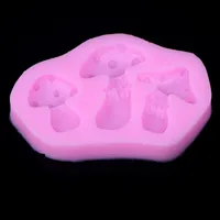 Silicone Soap Mold Bakery Tools Mushroom Fondant Cake Mould Decorations Chocolate Baking Tool pink 19pcs/lot