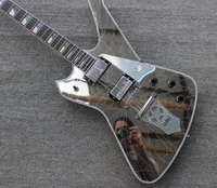 Crack Mirror Lave Iceman Paul Stanley Signature Guitarra eléctrica Bloque de abalones Bloques, forma de estrella