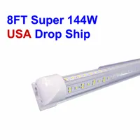 144W T8 LED TUBE Integrierte LEDs Röhrchen Licht V-förmig Ersetzen Leuchtstoffbeleuchtung Kühlertür Garage Shop Lichter 8 Fuß, USA
