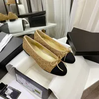 designer shoes af1 2022 Spring and summer new small fragrance flat sole single shoes women&#039;s leather bow lazy grandma Xiang low heel color matching ballet big size34-43